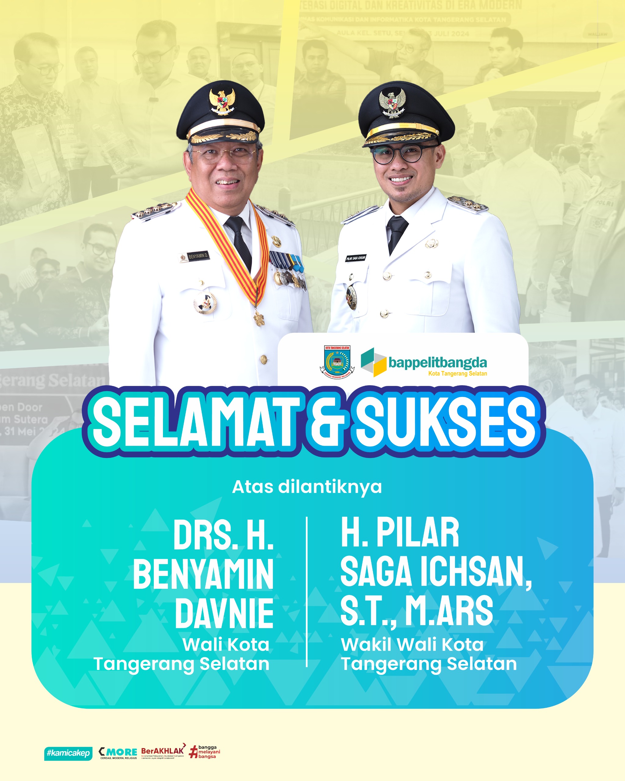 Selamat atas dilantiknya Wali Kota Tangerang Selatan  dan Wakil Wali Kota periode 2025-2030.